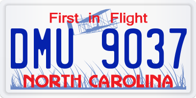 NC license plate DMU9037