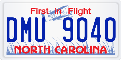 NC license plate DMU9040