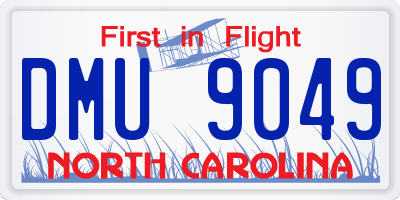 NC license plate DMU9049