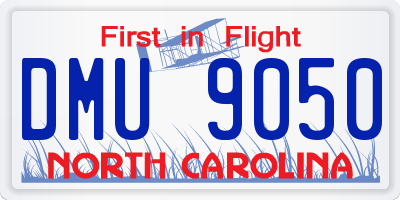 NC license plate DMU9050