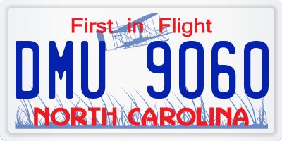 NC license plate DMU9060
