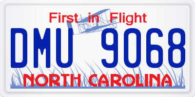 NC license plate DMU9068