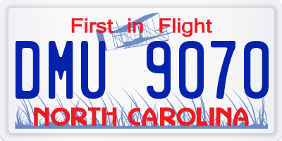 NC license plate DMU9070