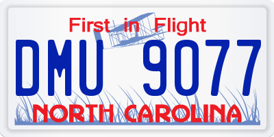 NC license plate DMU9077