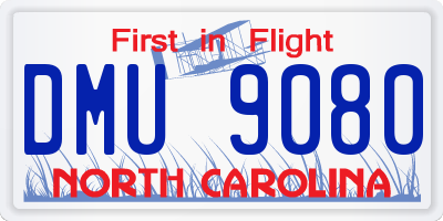 NC license plate DMU9080