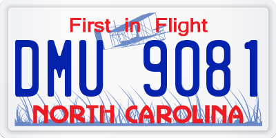 NC license plate DMU9081