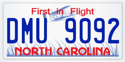 NC license plate DMU9092