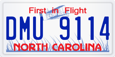 NC license plate DMU9114