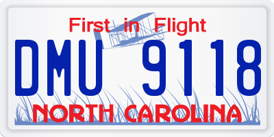 NC license plate DMU9118