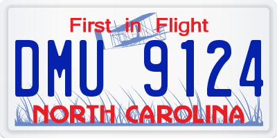 NC license plate DMU9124