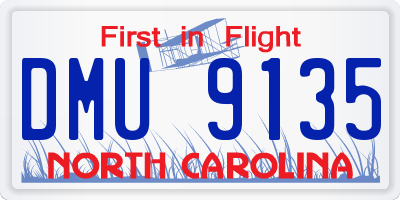 NC license plate DMU9135