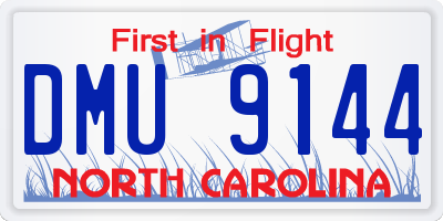 NC license plate DMU9144