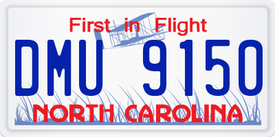 NC license plate DMU9150