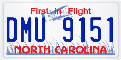 NC license plate DMU9151