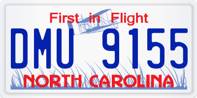 NC license plate DMU9155