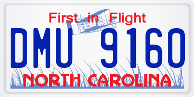 NC license plate DMU9160