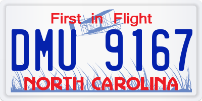 NC license plate DMU9167