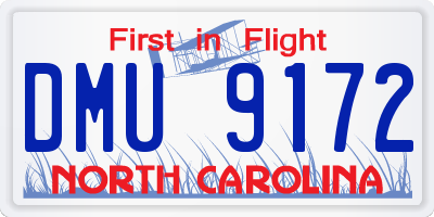 NC license plate DMU9172