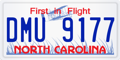 NC license plate DMU9177