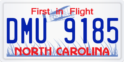 NC license plate DMU9185