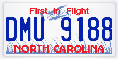 NC license plate DMU9188