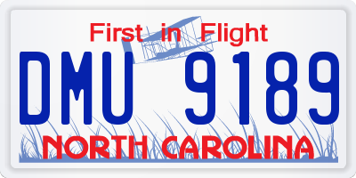 NC license plate DMU9189