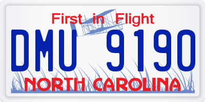 NC license plate DMU9190