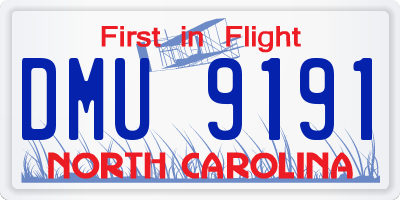 NC license plate DMU9191