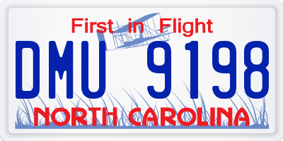NC license plate DMU9198