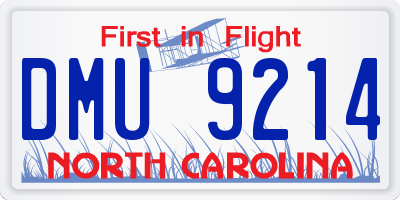 NC license plate DMU9214