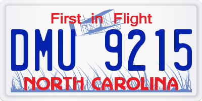 NC license plate DMU9215