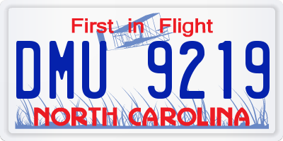 NC license plate DMU9219