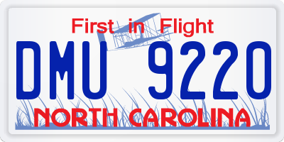 NC license plate DMU9220