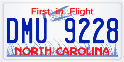 NC license plate DMU9228