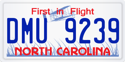 NC license plate DMU9239