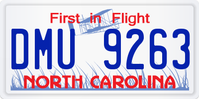 NC license plate DMU9263