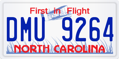 NC license plate DMU9264