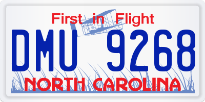 NC license plate DMU9268