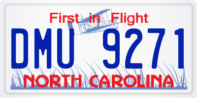 NC license plate DMU9271