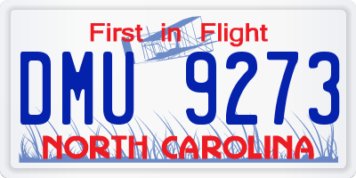 NC license plate DMU9273