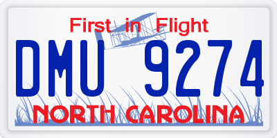 NC license plate DMU9274