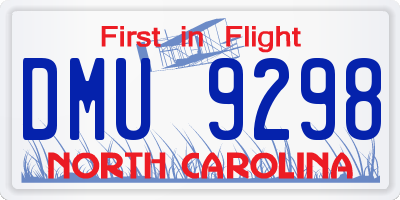NC license plate DMU9298