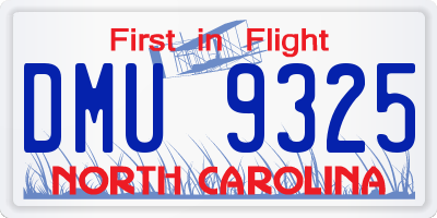 NC license plate DMU9325
