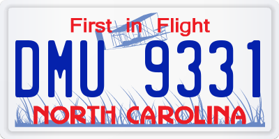 NC license plate DMU9331