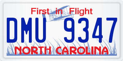 NC license plate DMU9347