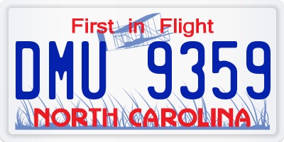 NC license plate DMU9359