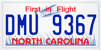 NC license plate DMU9367