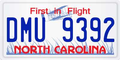 NC license plate DMU9392
