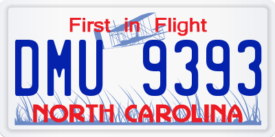 NC license plate DMU9393