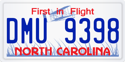 NC license plate DMU9398